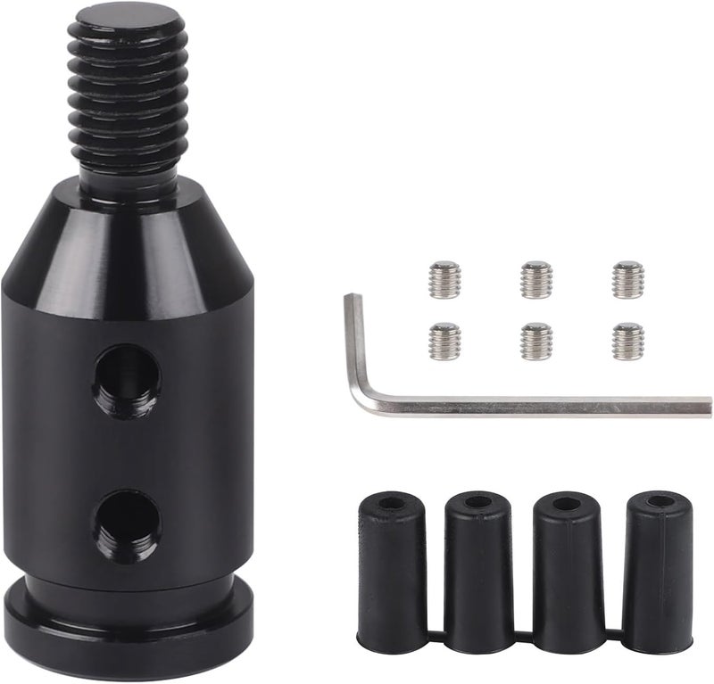 ANDO RACING Universal Gear Shift Knob Adapter 10x1.5,Aluminum Alloy Shifter Knob Adapter,Gear Shift Adapter for Non-Threaded Manual Shifters M10x1.5(Black) - Image 1